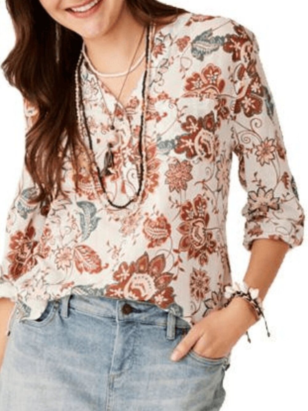 Carve Designs Dylan Cloud Taj floral gauze blouse top shirt